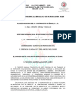 Plan de Contingencia Municipal Huracanes 2015