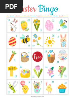Easter Bingo Cards