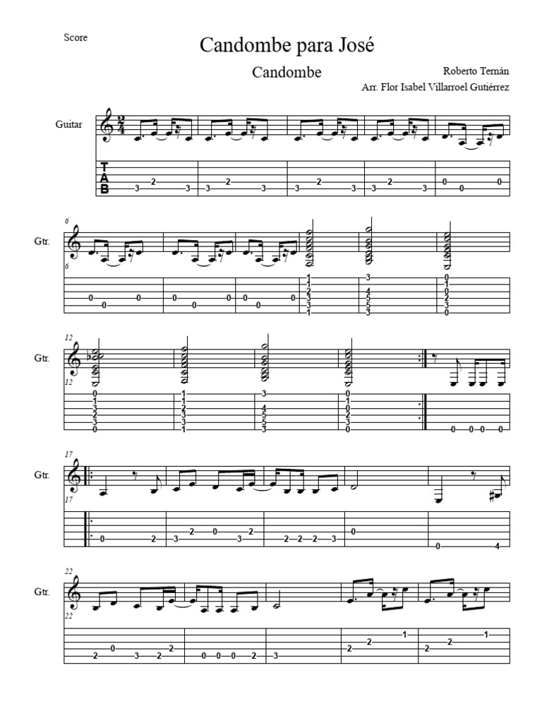 Partition de Candombe pour guitare | PDF