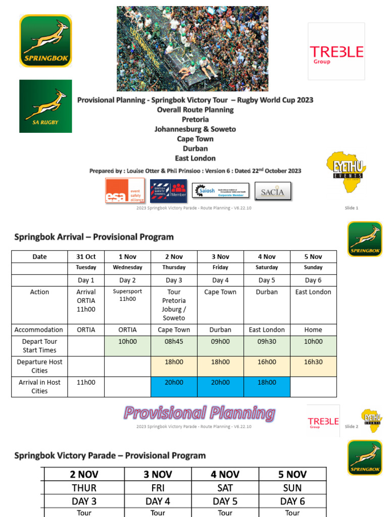 Springbok Parade Route Plan 2023 | PDF