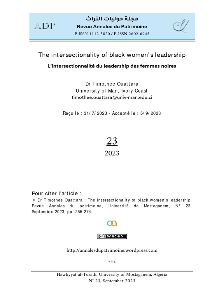 Intersectionality in Black Women's Leadership | PDF | Gender Studies ...