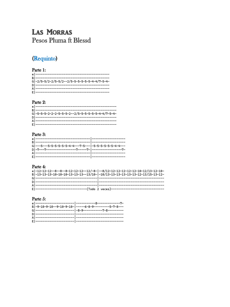 Las Morras Requinto Y Acordes Pdf