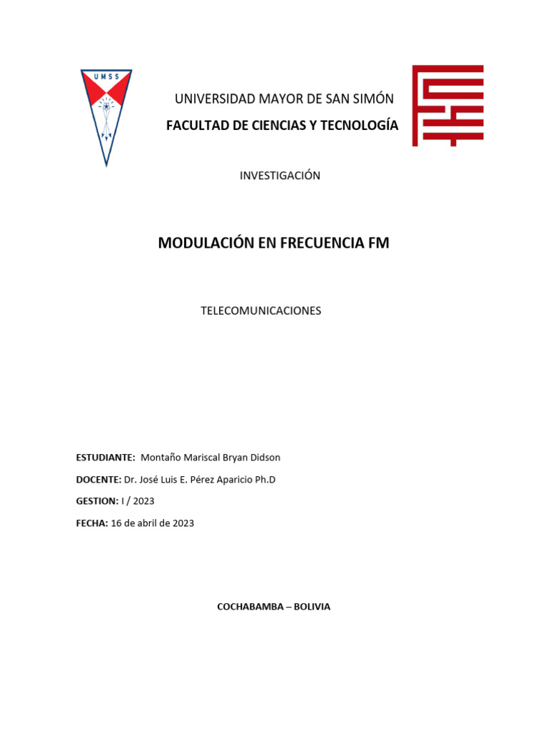 Modulación en Frecuencia FM | PDF | Radio | Modulación
