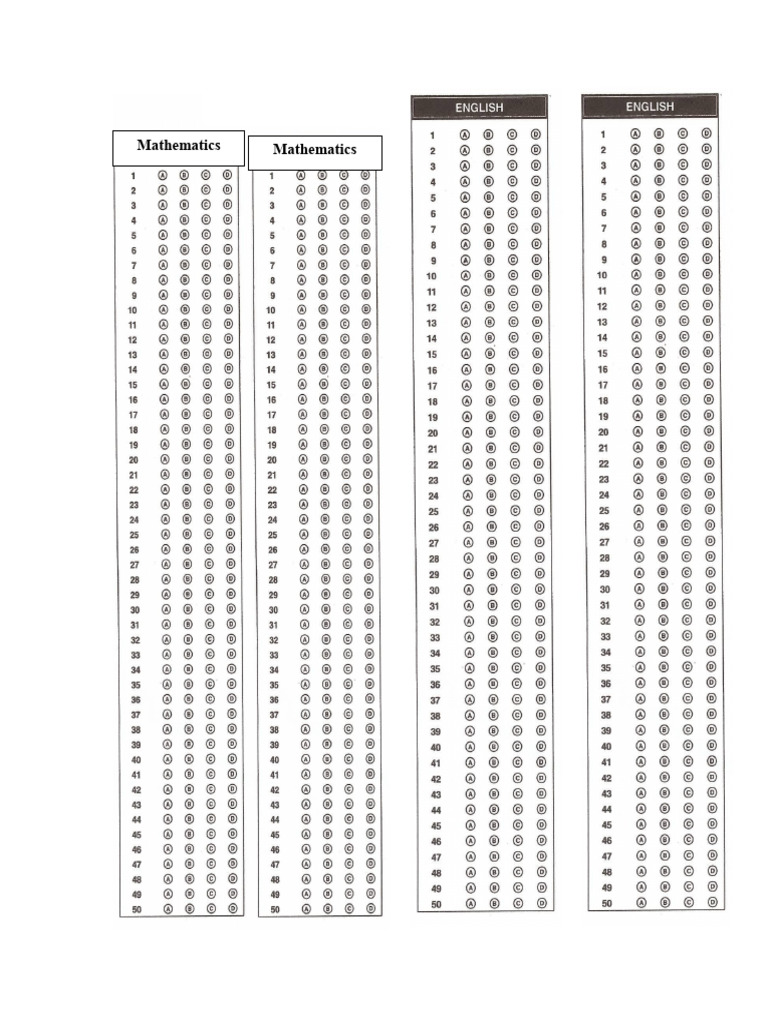 PSE Answer Sheet | PDF
