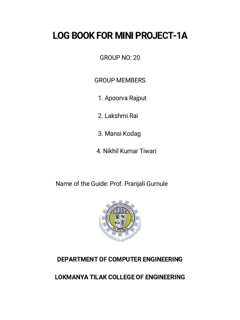 Mini Project-1A Log Book | PDF | Engineering | Science