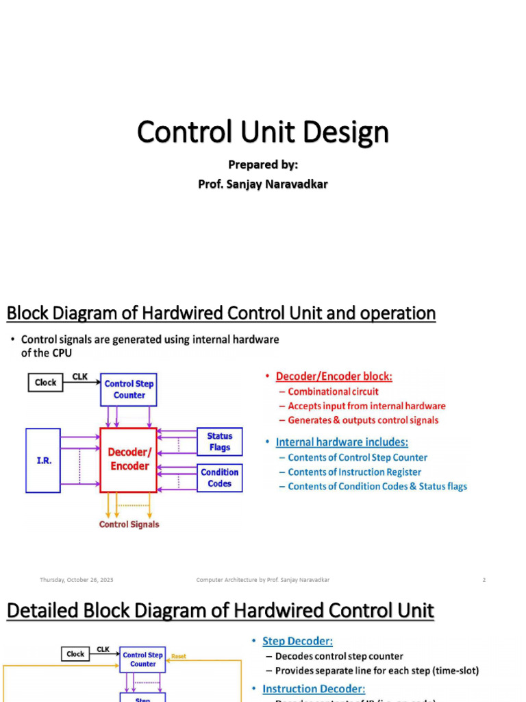 COA Control Unit Design PDF Electrical Engineering Digital Electronics
