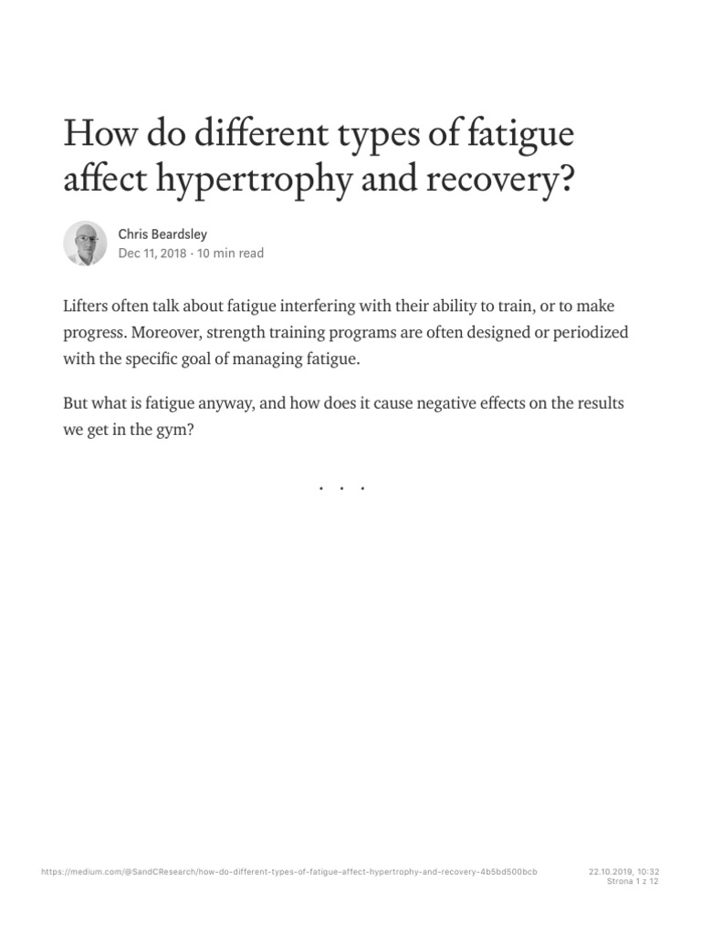 How Do Different Types of Fatigue Affect Hypertrophy and Recovery Pdf