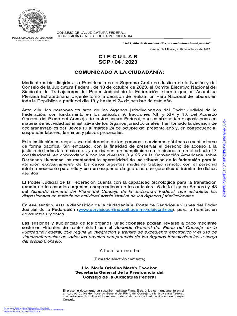 Ejemplo De Circularejemplo De Carta Circular
