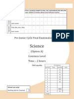 Science: Pre-Junior Cycle Final Examination 2023