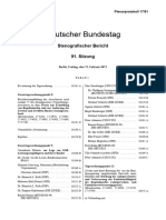 Deutscher Bundestag: Stenografischer Bericht 91. Sitzung