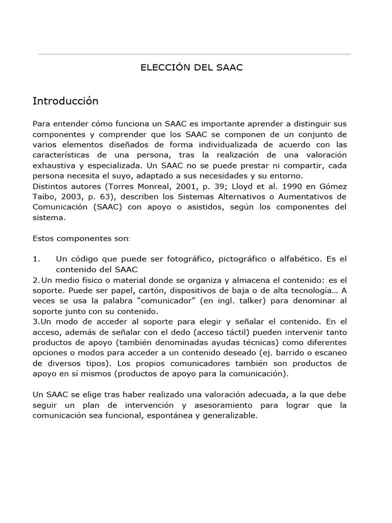 Guía para Elegir un SAAC | PDF | Comunicación | Software de la aplicacion