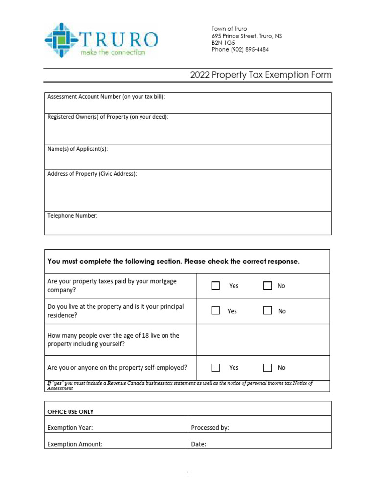 2022 Property Tax Exemption Form PDF Tax Refund Taxes