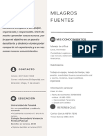 Curriculum Vitae Profesional Mujer Con Iconos Moderno Beige y Blanco