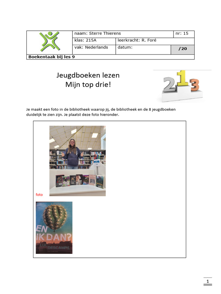 Les 9 Boekentaak Werkdocument LLN | PDF