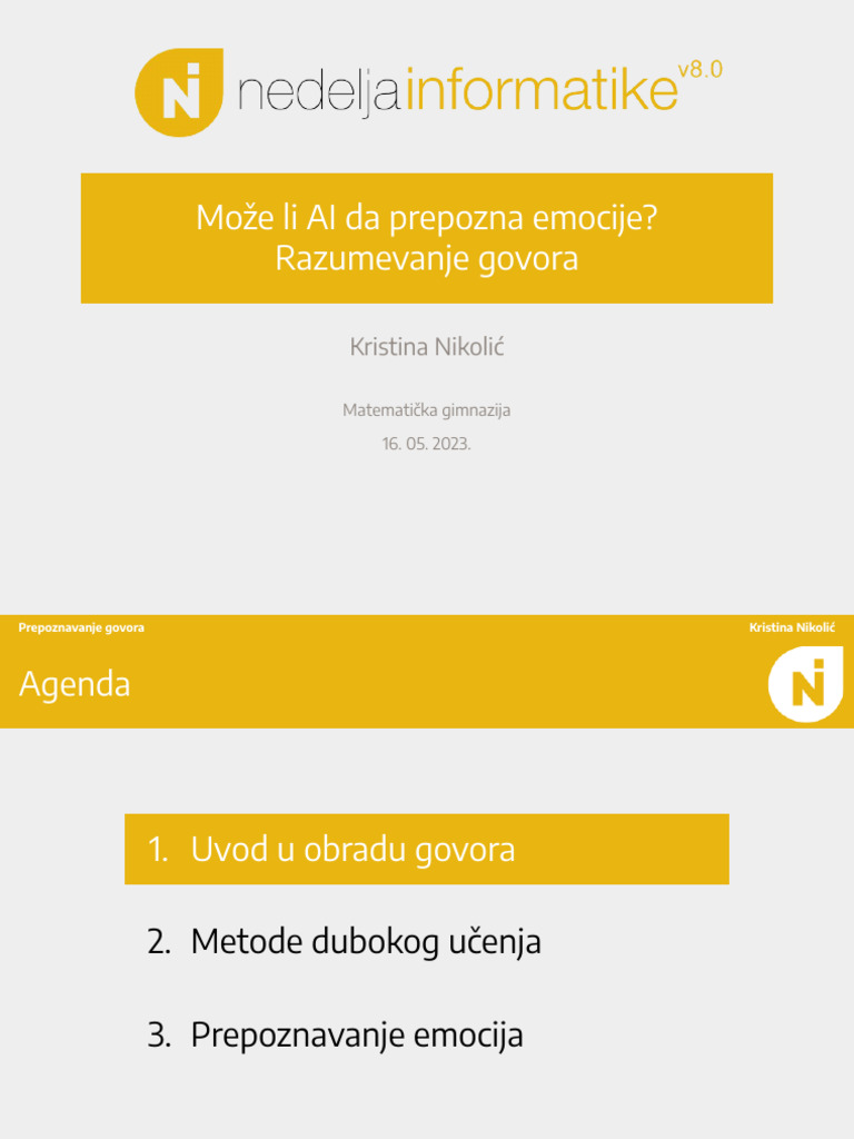 Prepoznavanje Govora | PDF