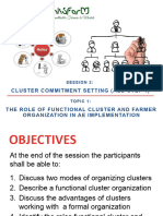 The Roles of Functional Cluster and Farmer Organization in AE Implementation