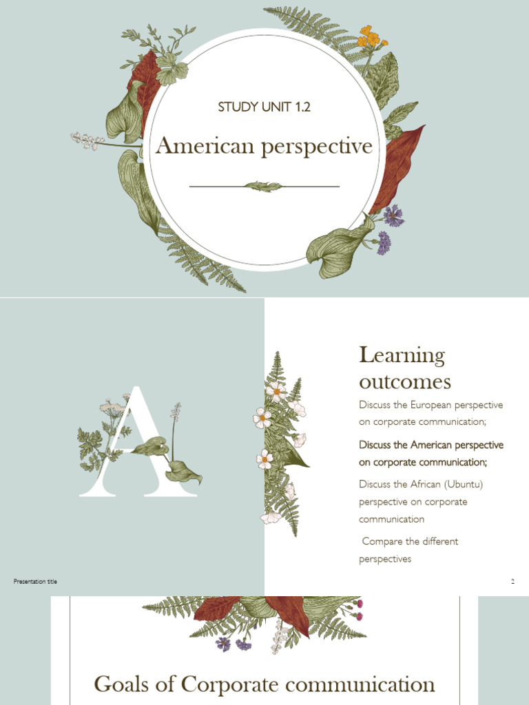 STUDY+UNIT+1 2+American+Perspective | PDF | Communication | Stakeholder ...