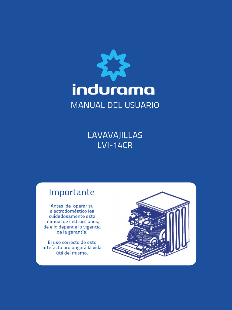 Manual de Usuario Lavavajillas LVI-14CR | PDF | Lavavajillas | Detergente