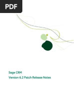 Sage CRM Version 6.2 Patch Release Notes (Patch L September 2011)
