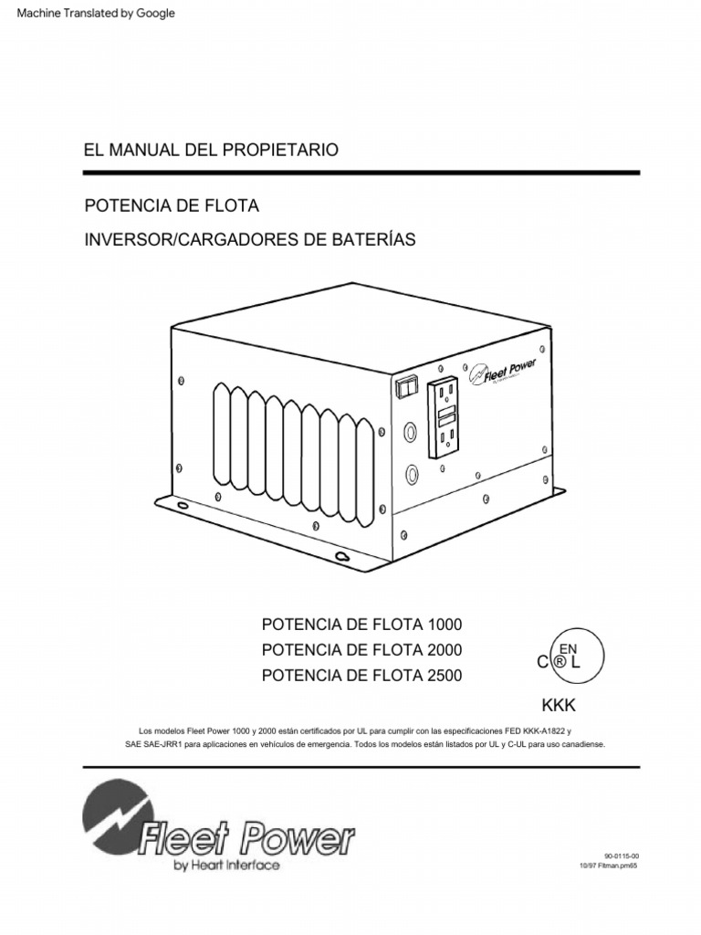 Owner s manual fleet power inverter battery chargers kkk ul xantrex