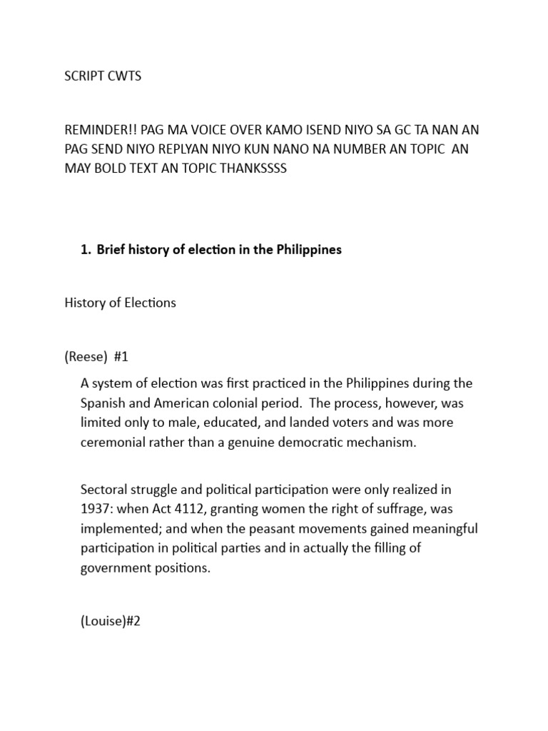 Script Na Totoo | PDF | Politics