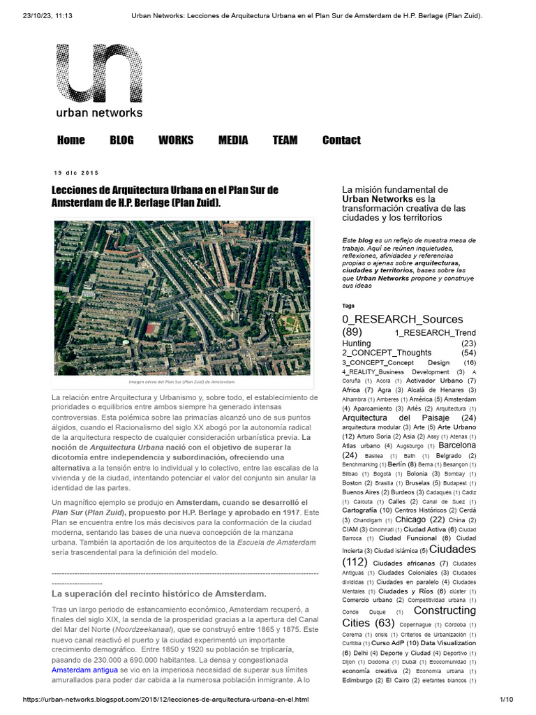 01 - Arquitectura Urbana en El Plan Sur de Amsterdam de H.P. Berlage ...