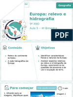 Europa: Relevo e Hidrografia: 9 ANO Aula 9 - 4 Bimestre