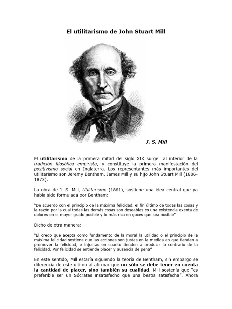 Mill PDF John Stuart Mill Utilitarismo