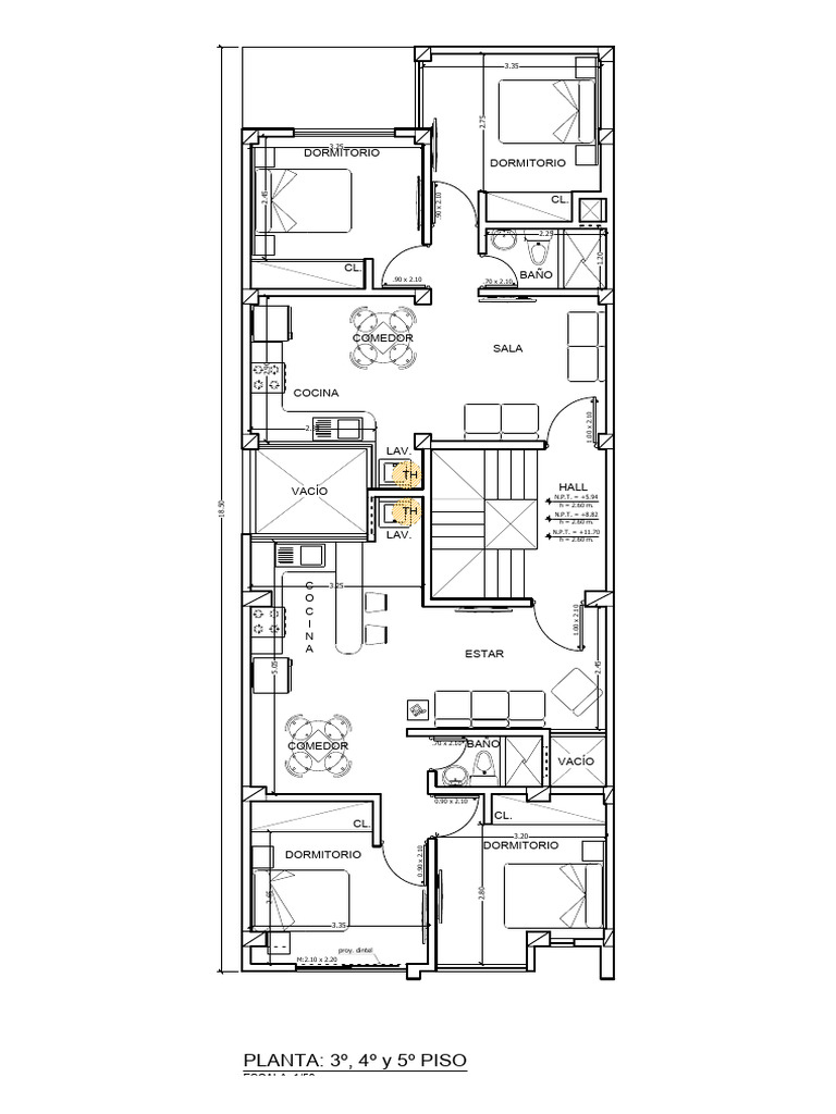 Planos de Edificio Multifamiliar 5 Pisos | PDF