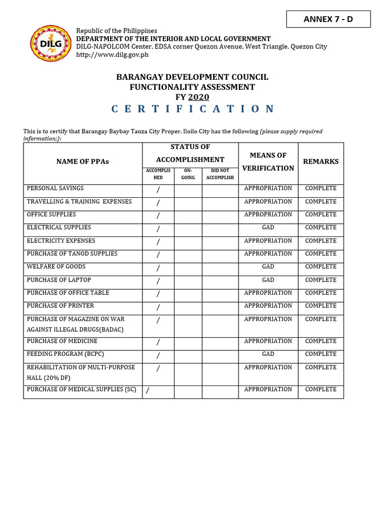 Certification BDC PDF Philippines