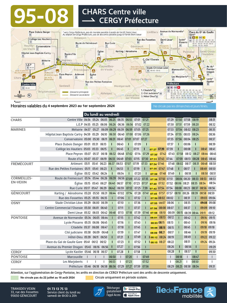 Horaires Bus 45 Pontoise
