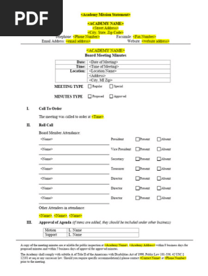 08.2 Board Meeting Minutes Template