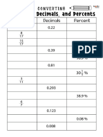 Fraction Decimal Percent Worksheet