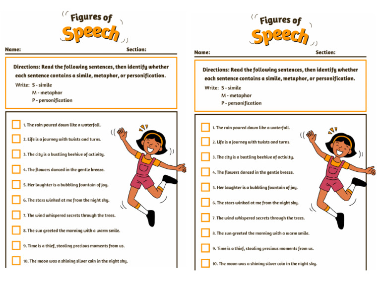 Figure of Speech Quiz PDF