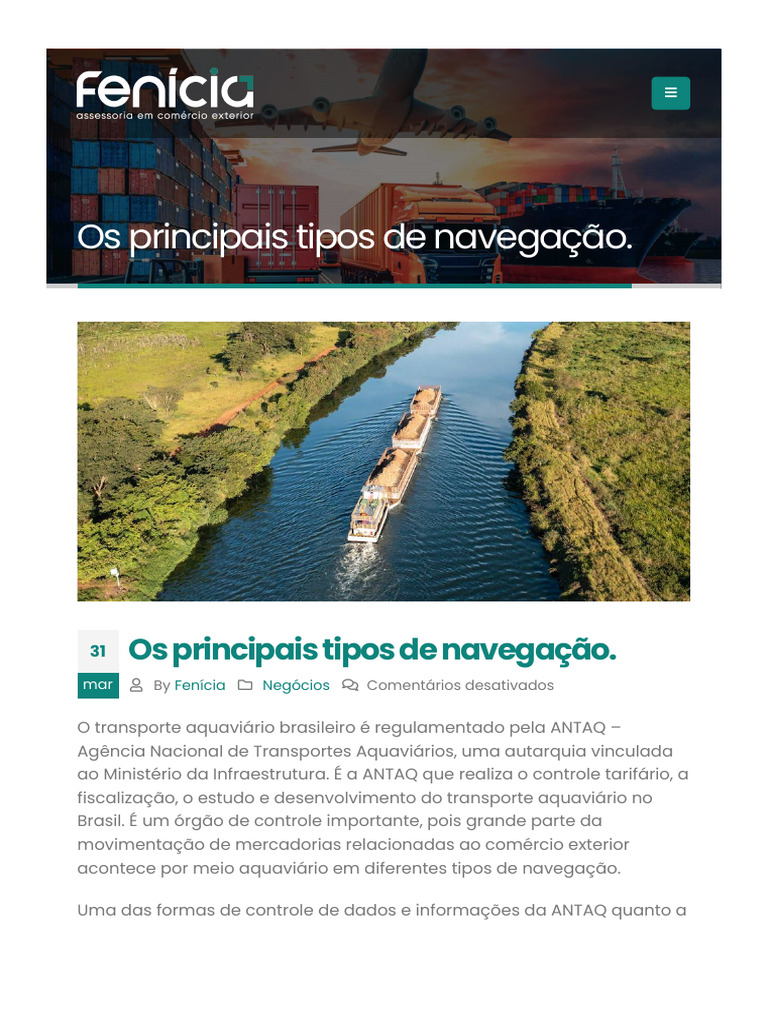 Os principais tipos de navegação | PDF | Transporte | Brasil