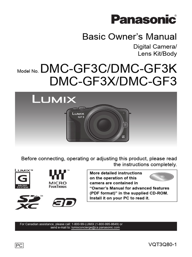 Instruction Guide of Lumix Gf3 | Download Free PDF | Digital Camera ...