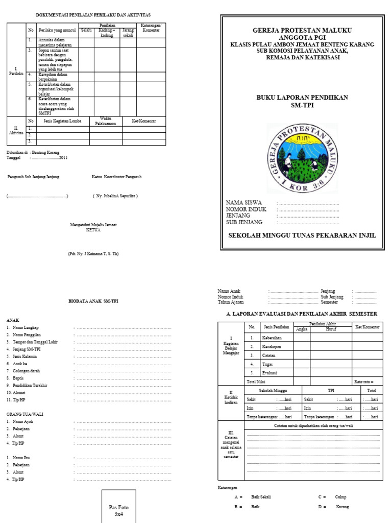 Buku Rapor Penilaian Siswa SD | PDF