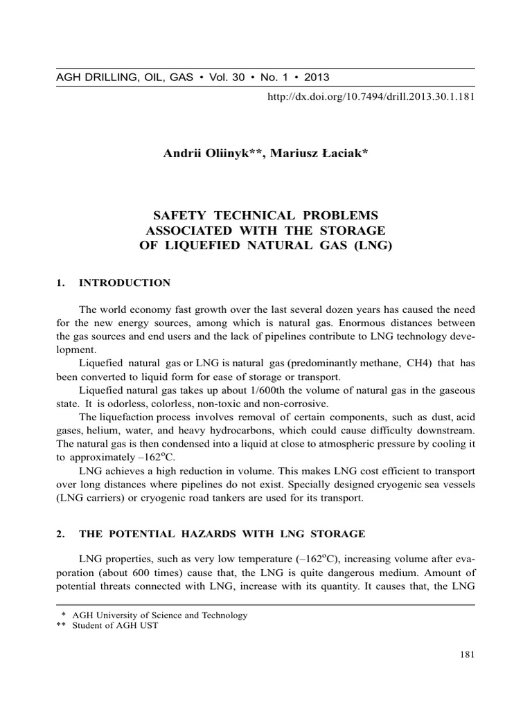 Safety technical problems associate pdf liquefied natural gas