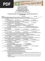 1st Quarter Exam in Discipline