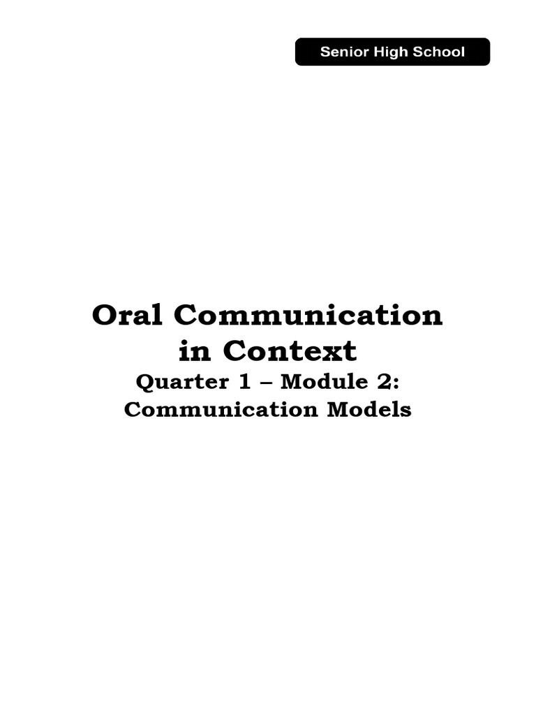 Q1 module 2 models of communication pdf communication human