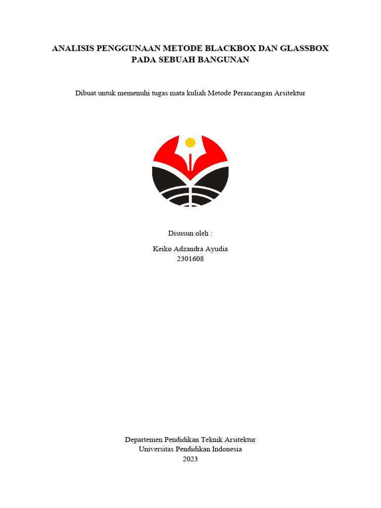ANALISIS PENGGUNAAN METODE BLACKBOX DAN GLASSBOX PADA SEBUAH BANGUNAN PDF
