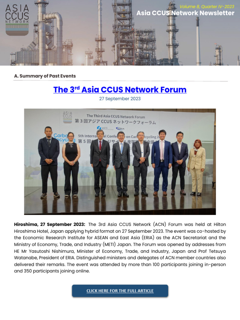 Asia CCUS Network Forum Highlights | PDF | Carbon Capture And Storage ...