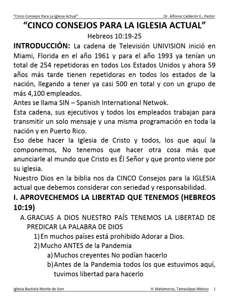 Consejos Bíblicos para la Iglesia Actual | PDF | Iglesia cristiana | Biblia