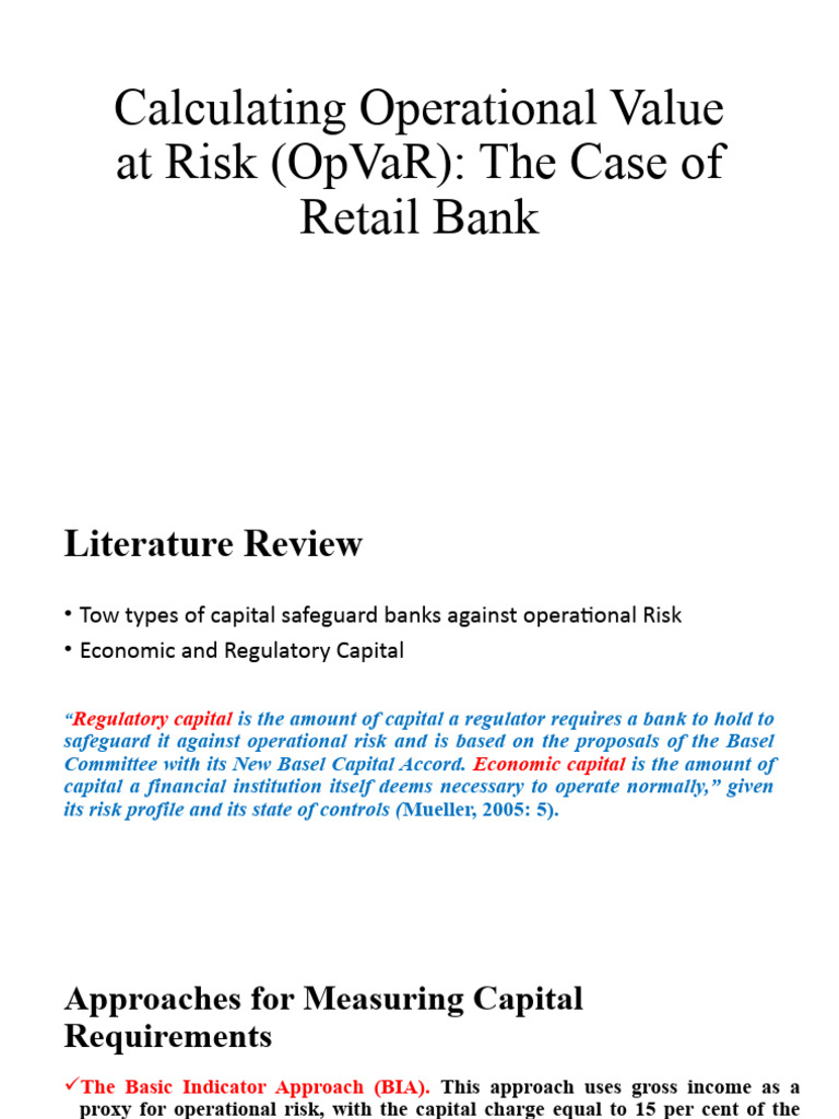 Calculating Operational Value at Risk (OpVaR) | PDF