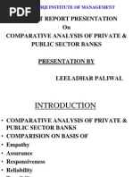 Project Report Presentation On Comparative Analysis of Private & Public Sector Banks