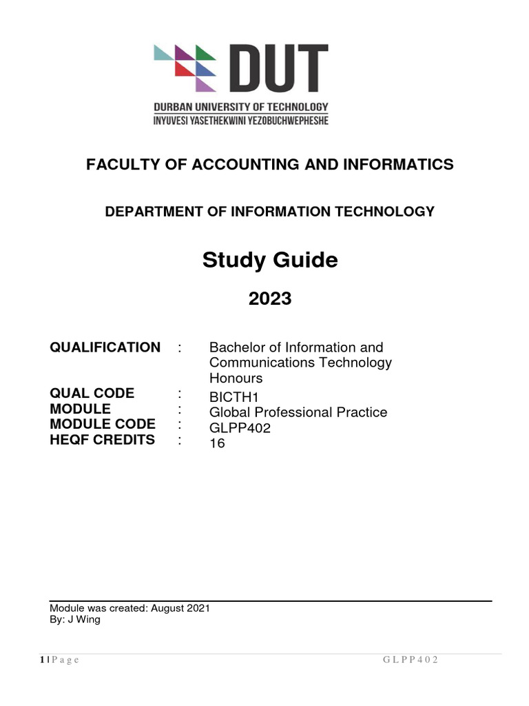 2023 study guide glpp402 pdf educational technology plagiarism