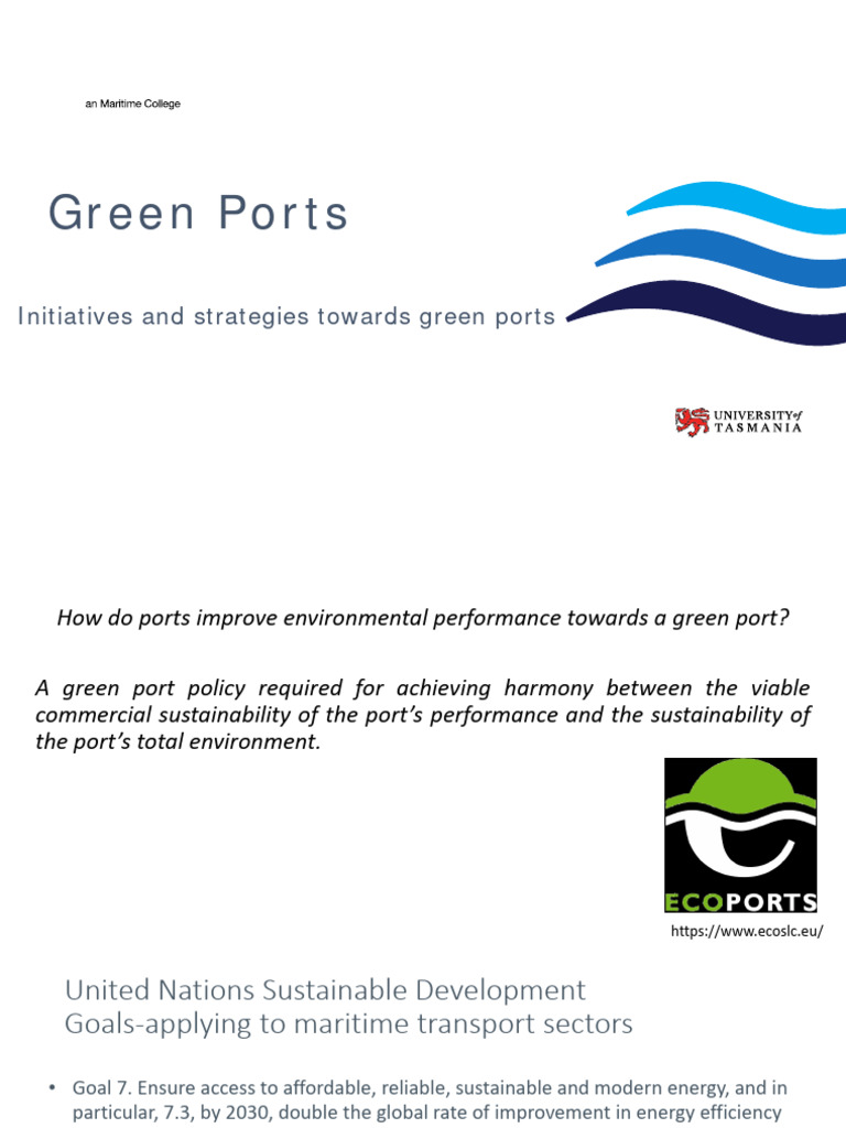 Green Ports Session Two And Three Geen Port Initiatives And Strategies