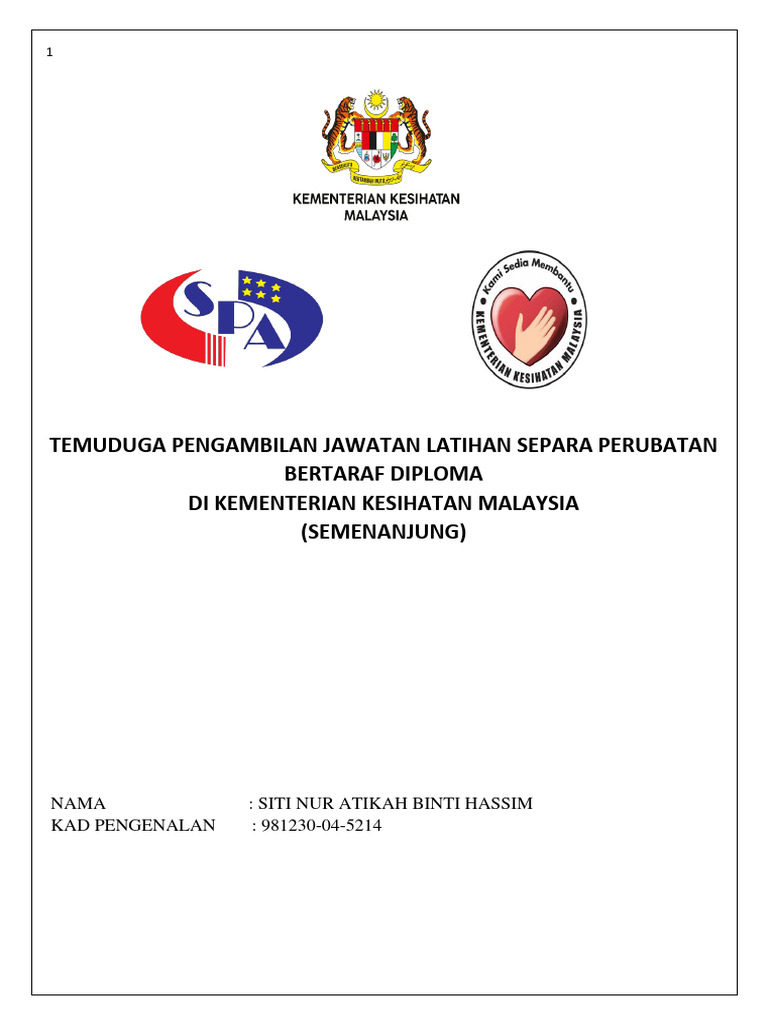 Temuduga Pengambilan Jawatan Latihan Separa Perubatan Bertar | PDF