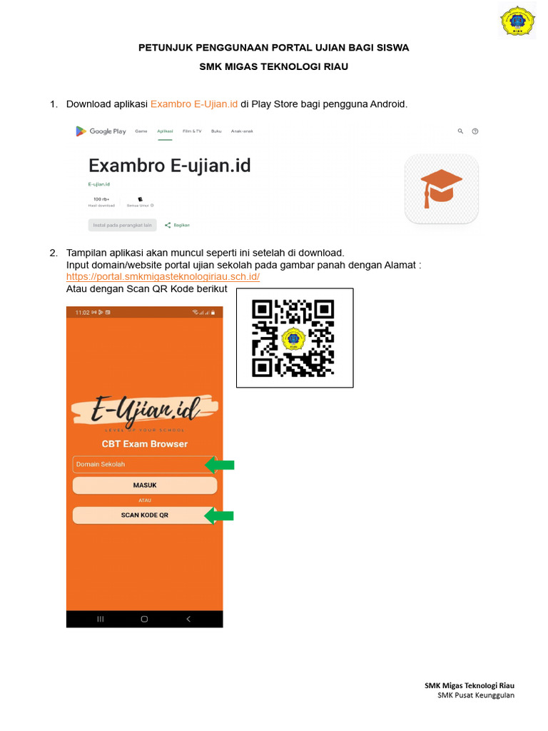 PETUNJUK PENGGUNAAN APLIKASI EUJIAN BAGI SISWA PDF