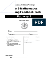 Year 9 Mathematics Learning Feedback Task: Pathway 3